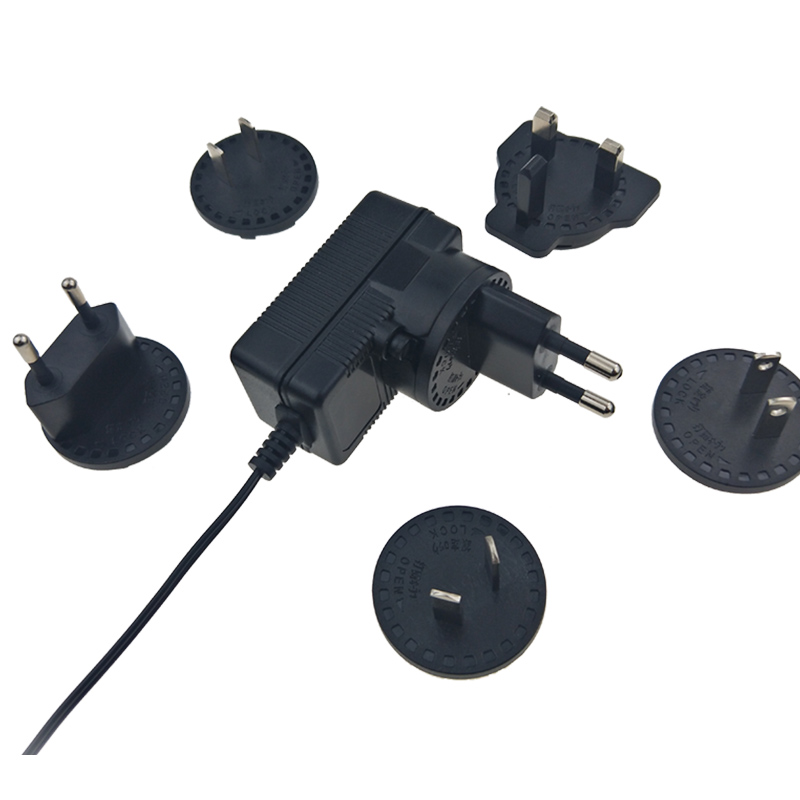Interchangeable plugs 15V 1A Power Adapter