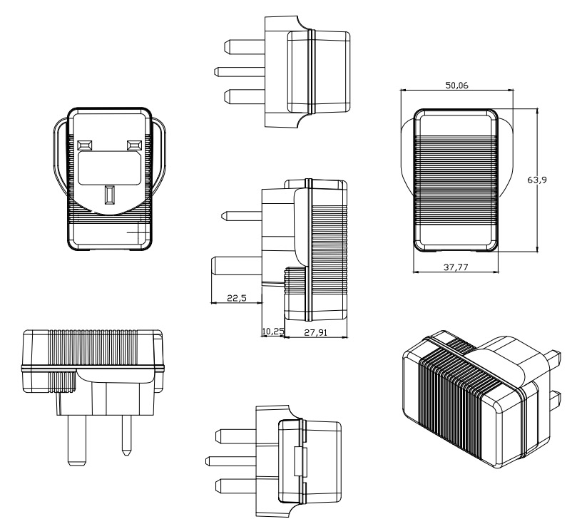 7.5V 0.5A DC POWER SUPPLY