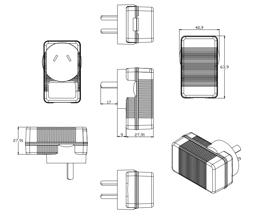 SAA 6V 300mA ac adapter