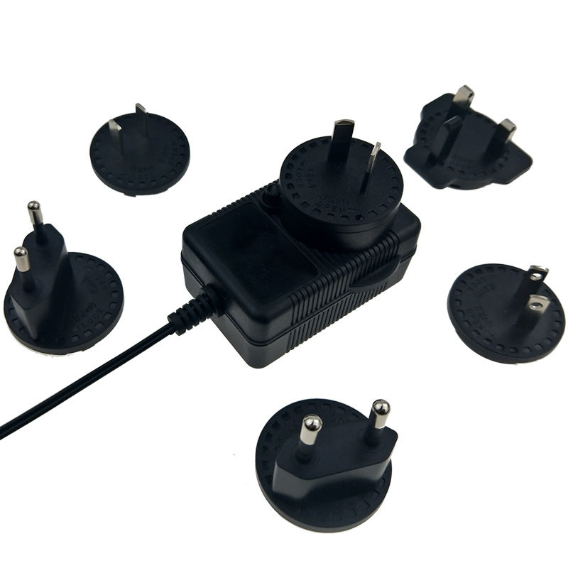UL CE GS C-tick listed 24w interchangeable plug power adapter 12v