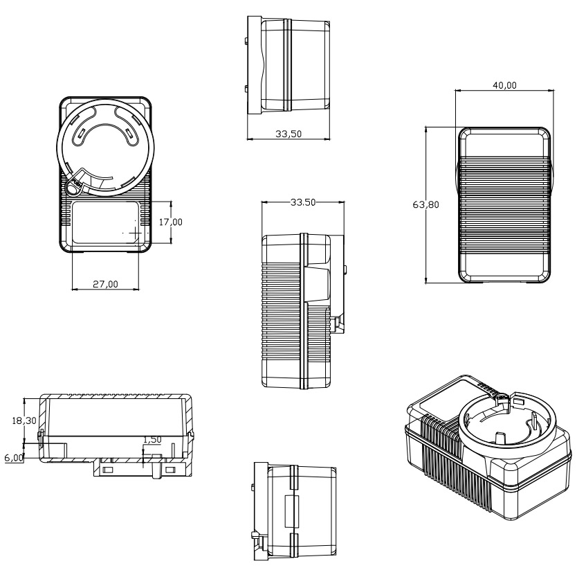 24v 0.5a interchangeable plug power adapter