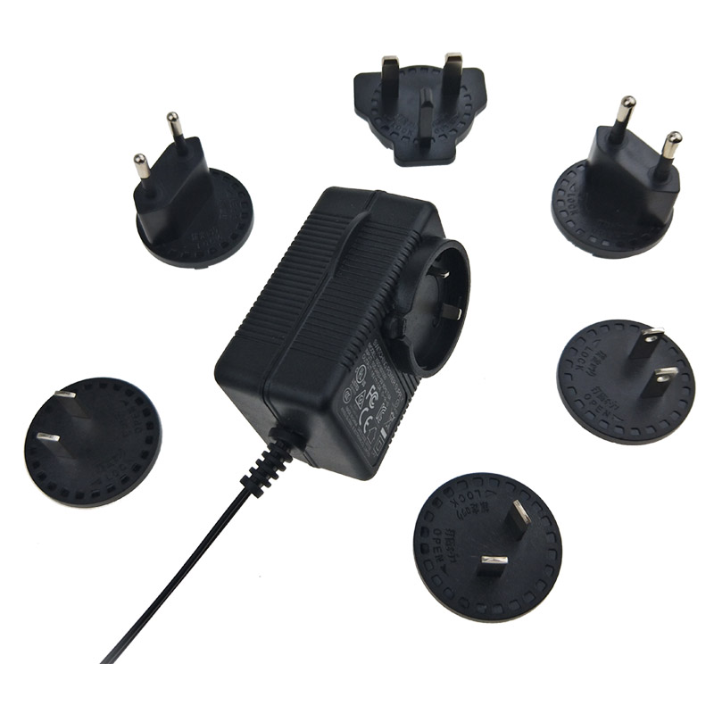 18W wall plug interchangeable power adapter 24V 750ma adaptor