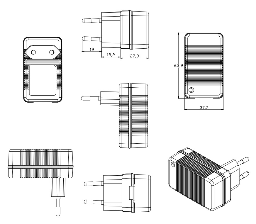 High quality 8.4V 1A li-ion battery charger with CE ROHS