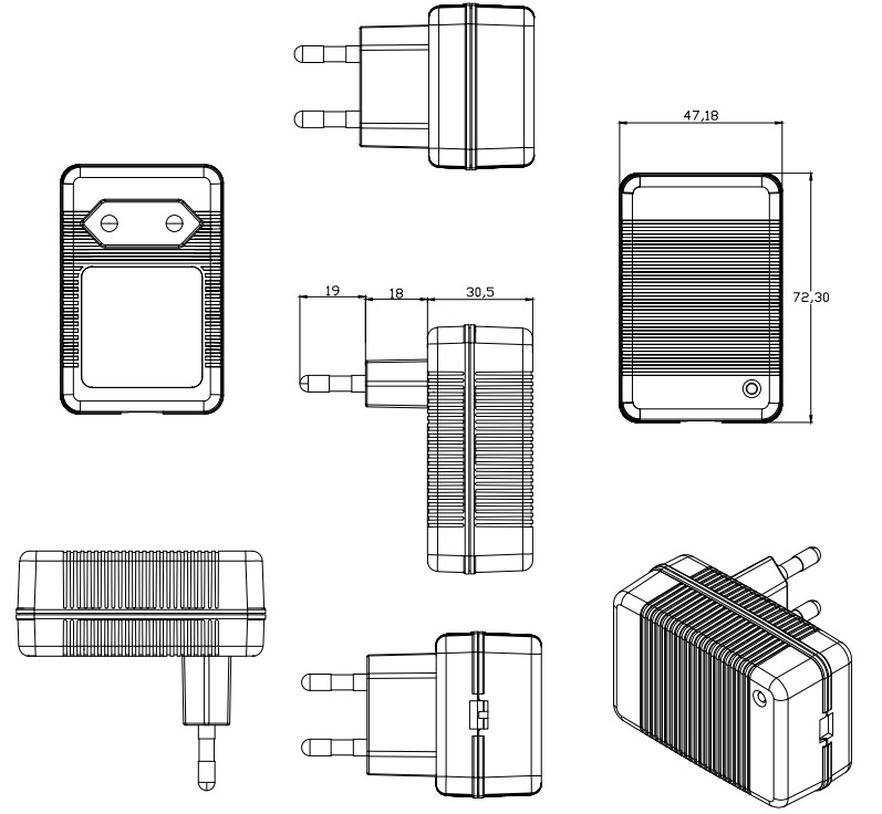 12.6V 2A lithium battery charger with CE