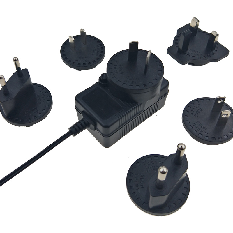 Interchangeable plug ac power adapter 12V 1.2A