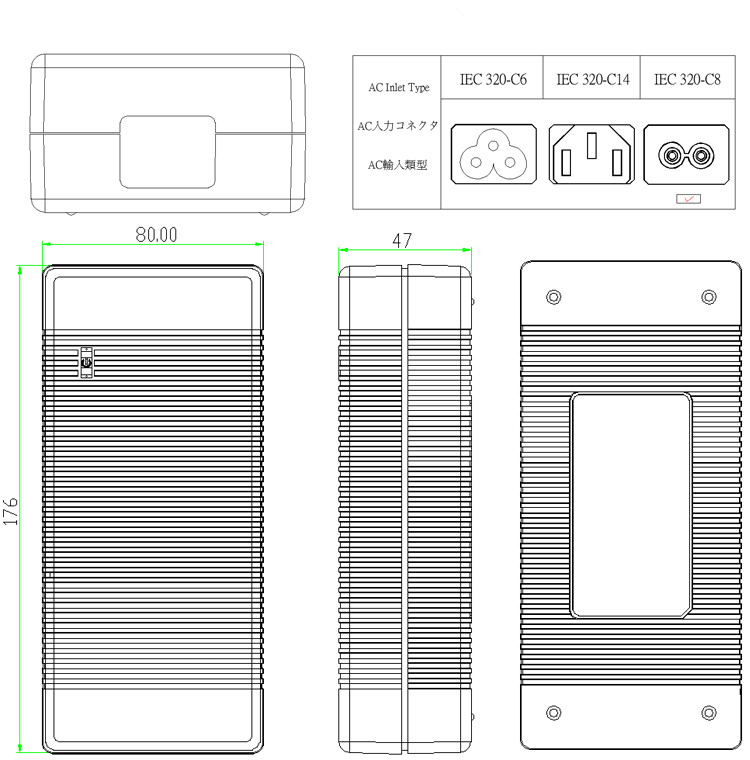 37.8V 4A lithium battery charger