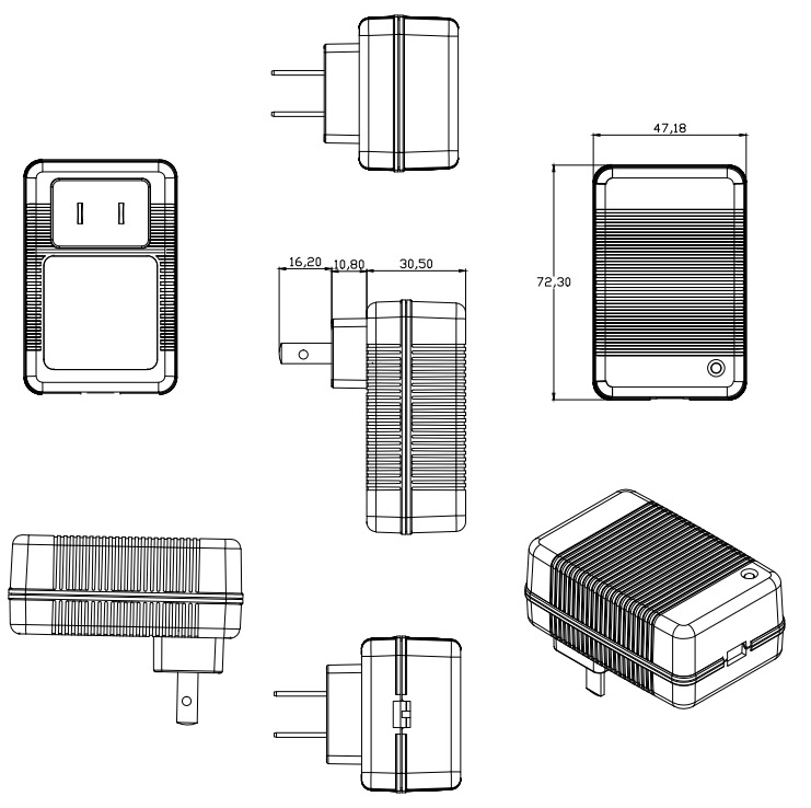 5V 4A US Wall Plug Adapter