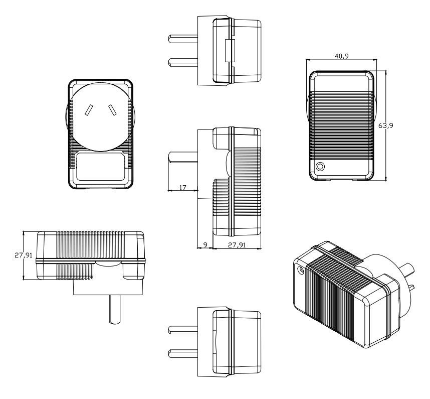 8.4V 0.5A Wall Plug Lithium ion Battery Charger